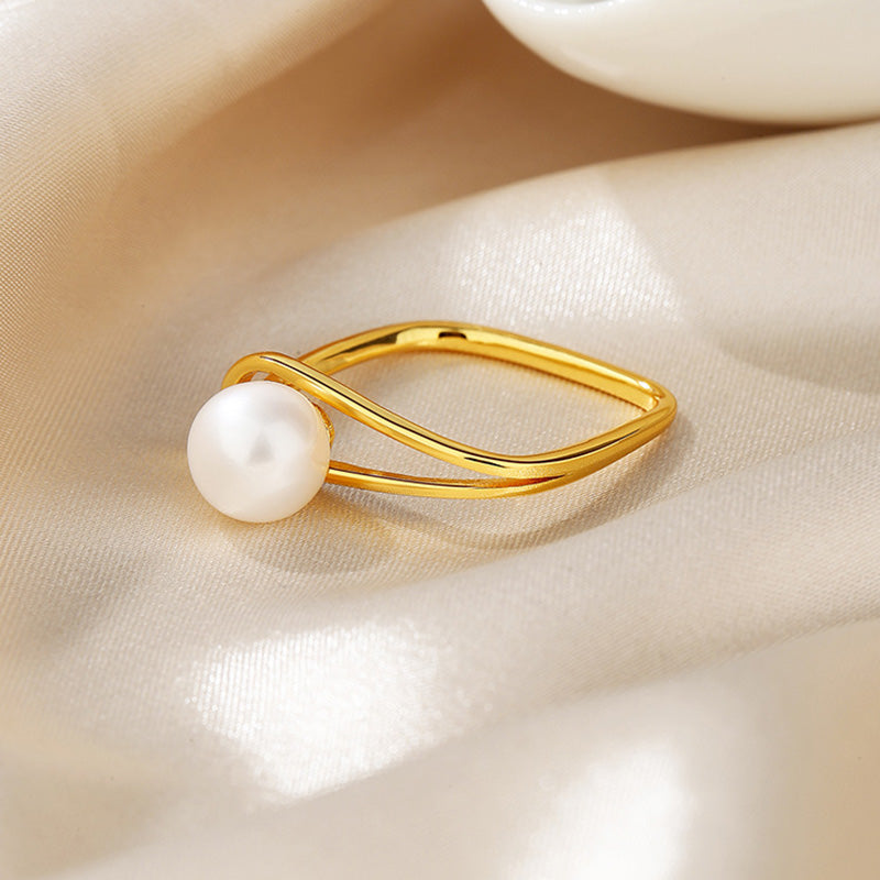 Bague fil de perles d'eau douce RN1014