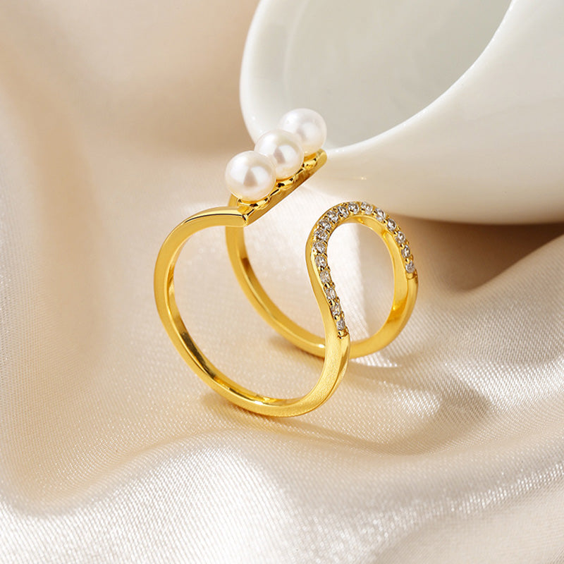 Bague fil de perles d'eau douce RN1011
