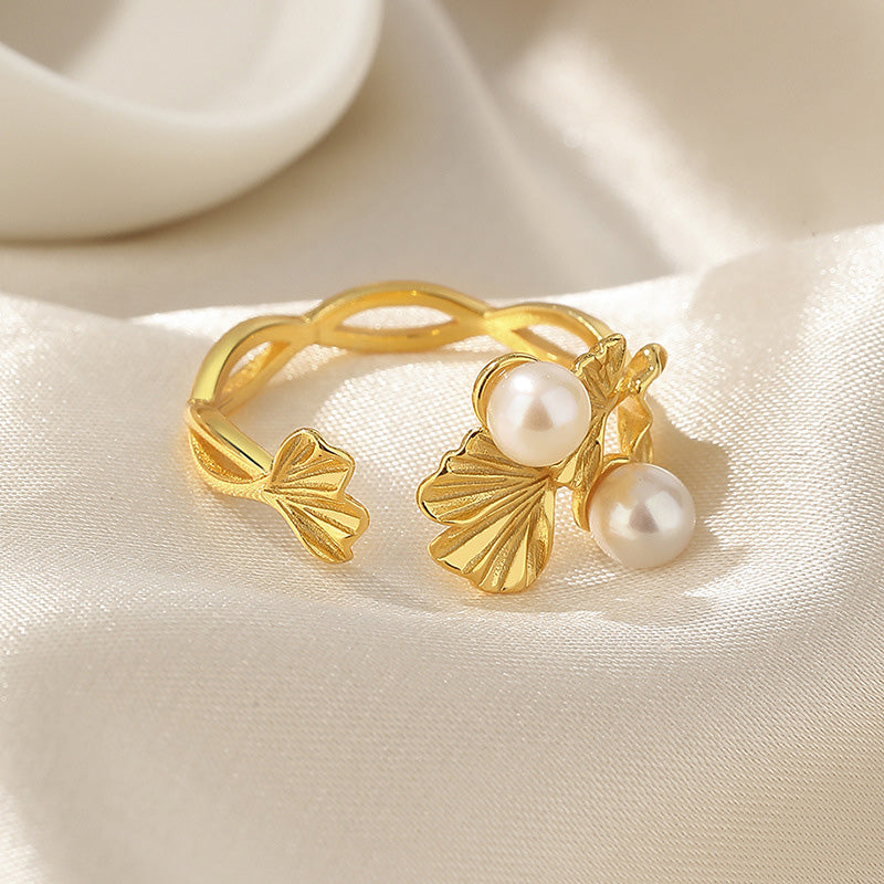 Bague Ginkgo Perle d'Eau Douce RN1000