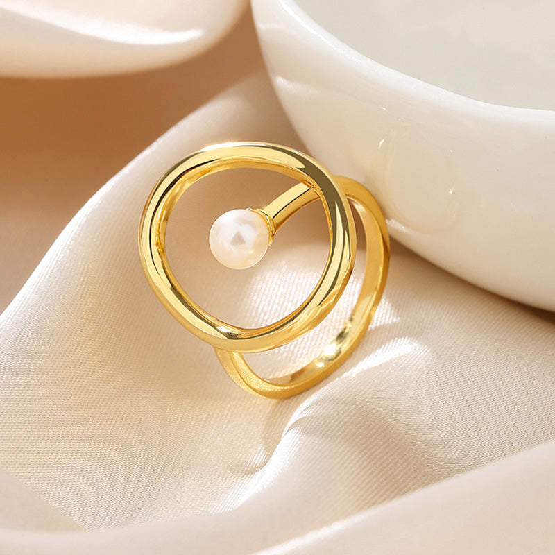 Bague fil de perles d'eau douce RN1025