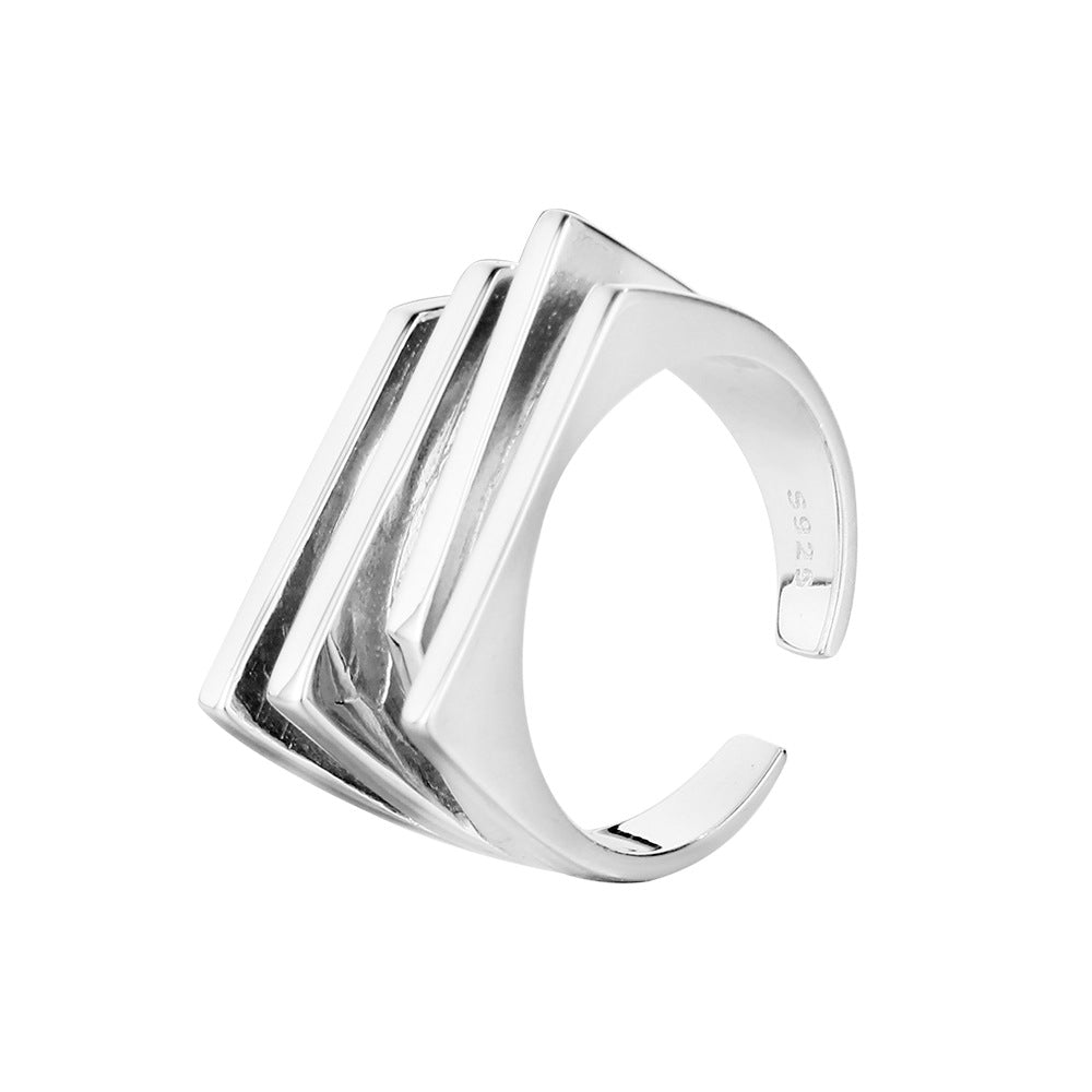 Bague épaisse carrée en couches R1039