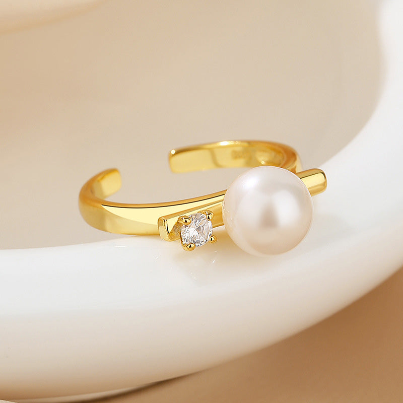 Bague barre en perles d'eau douce RN1017