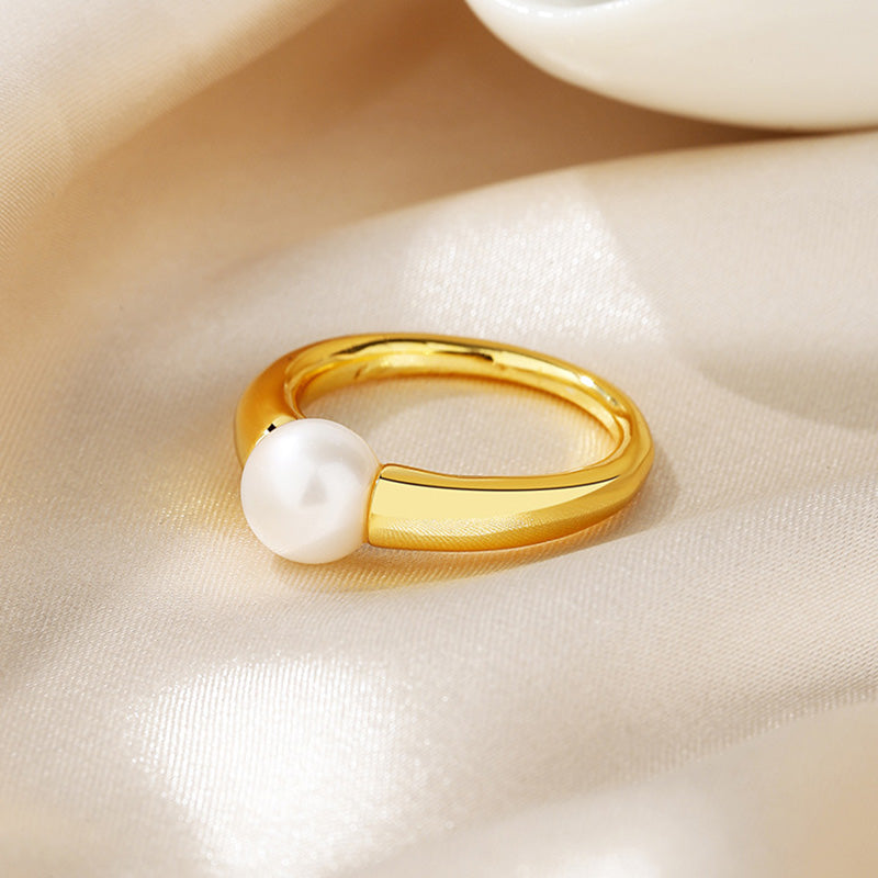 Bague solitaire perle d'eau douce RN1004