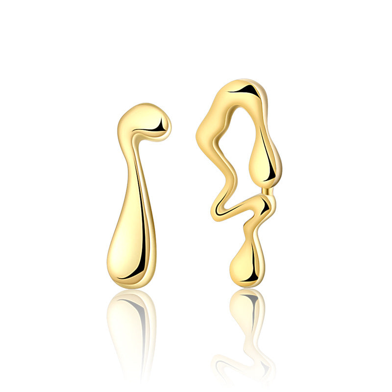 Boucles D'oreilles Puces Liquides Ondulées E1155