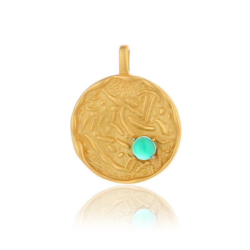 Pendentif pièce de monnaie en perles d'eau douce uniquement PN1015