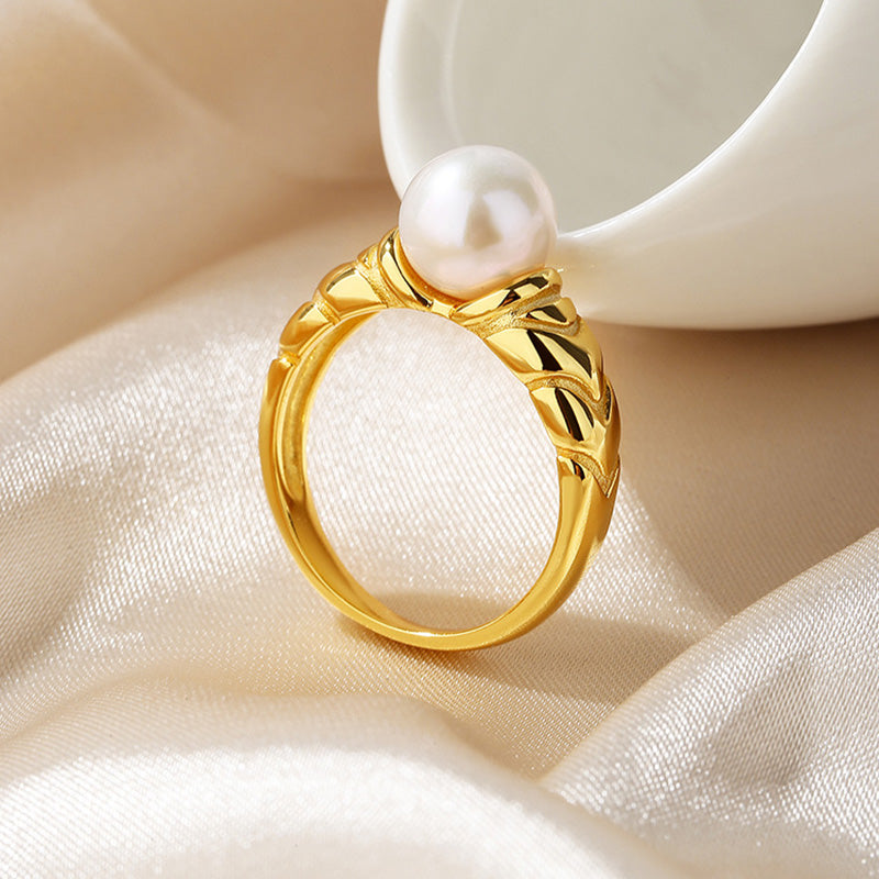 Bague solitaire perle d'eau douce RN1005