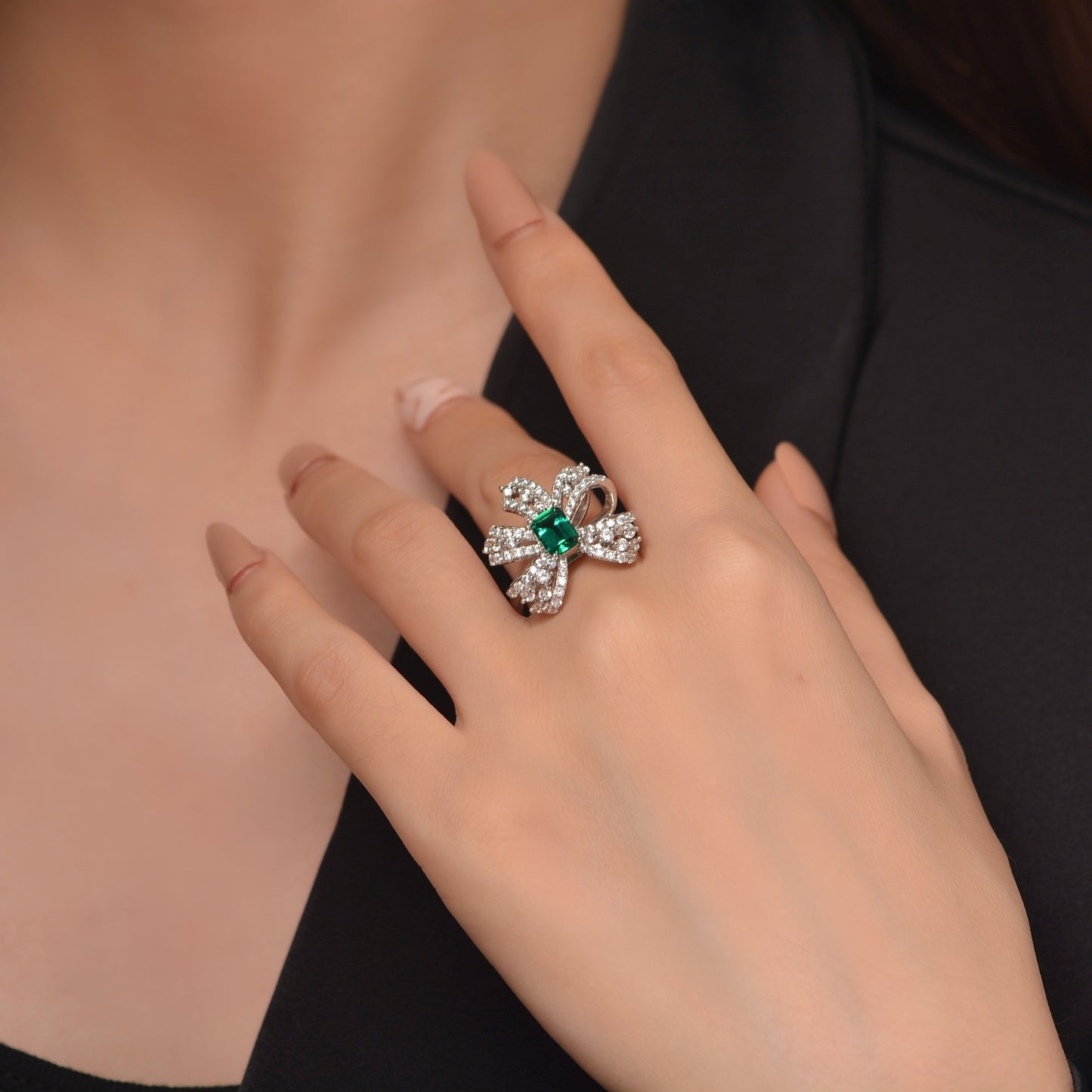 Bague cocktail papillon tourmaline R1262