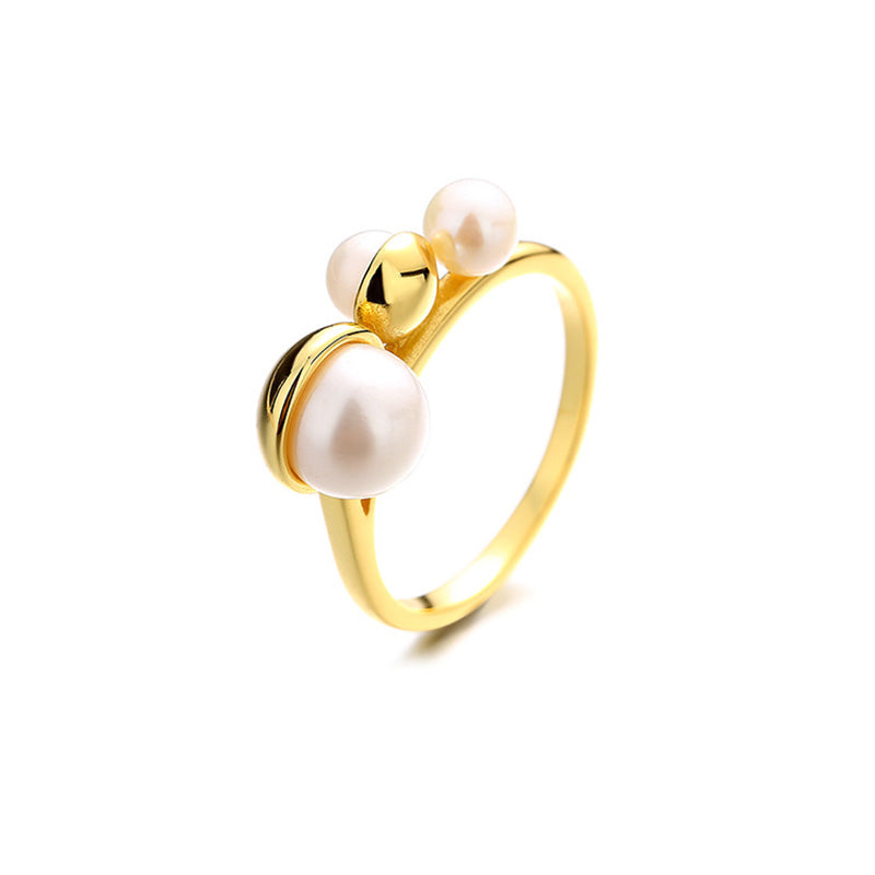 Bague 3 Pierres Perle d'Eau Douce RN1012
