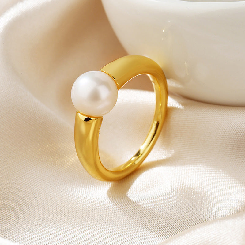 Bague solitaire perle d'eau douce RN1004