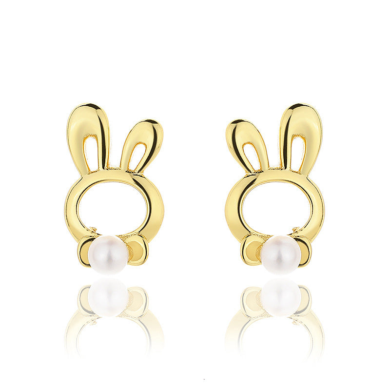 Boucles d'oreilles lapin en perles d'eau douce PE1010