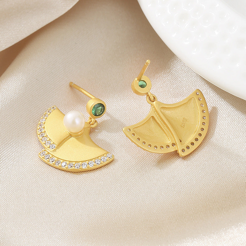 Boucles d'oreilles en perles d'eau douce florales Ginkgo PE1003