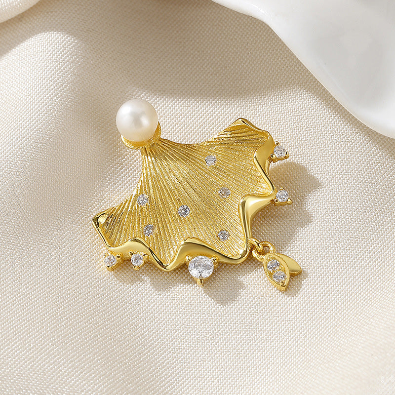 Pendentif Ginkgo en perles d'eau douce uniquement PN1008