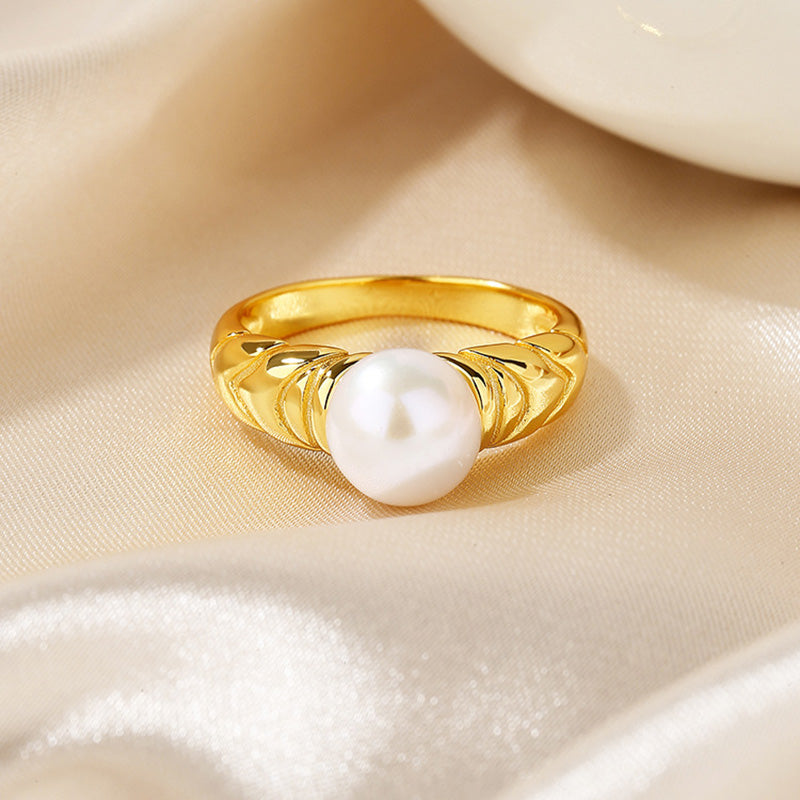 Bague solitaire perle d'eau douce RN1005