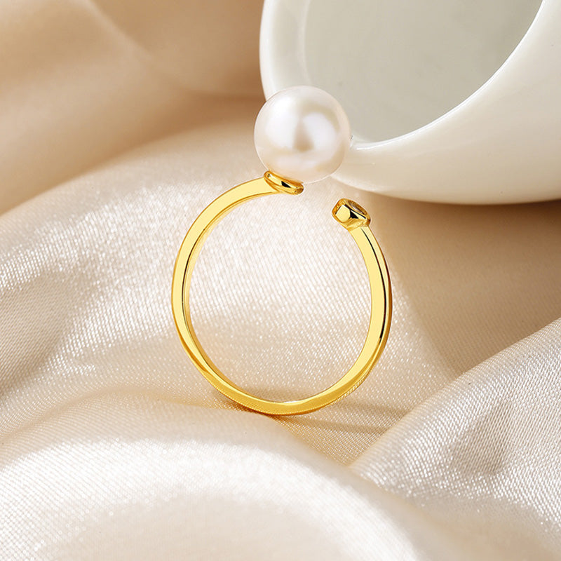 Bague florale en perles d'eau douce RN1006