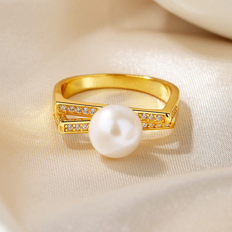 Bague solitaire perle d'eau douce RN1020