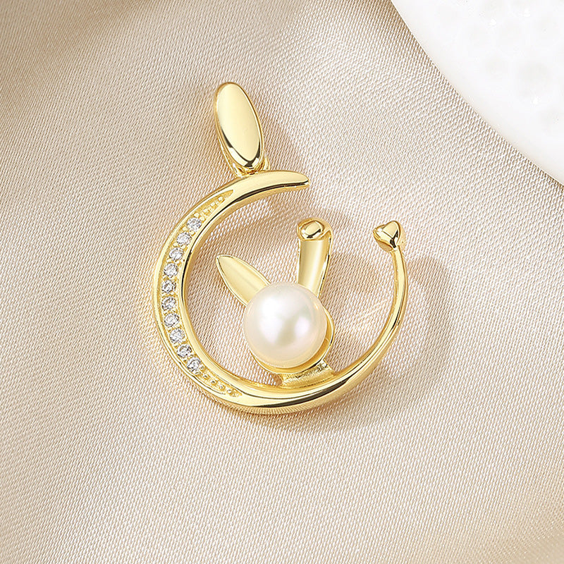 Pendentif lapin en perles d'eau douce uniquement PN1024