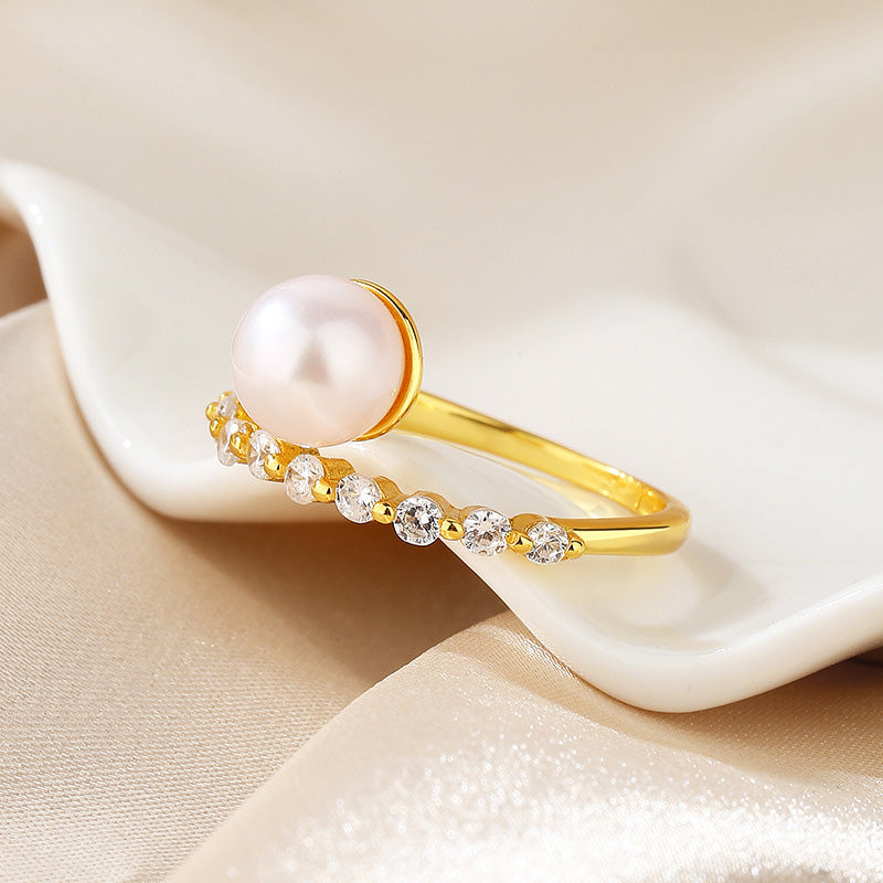 Bague solitaire perle d'eau douce RN1023