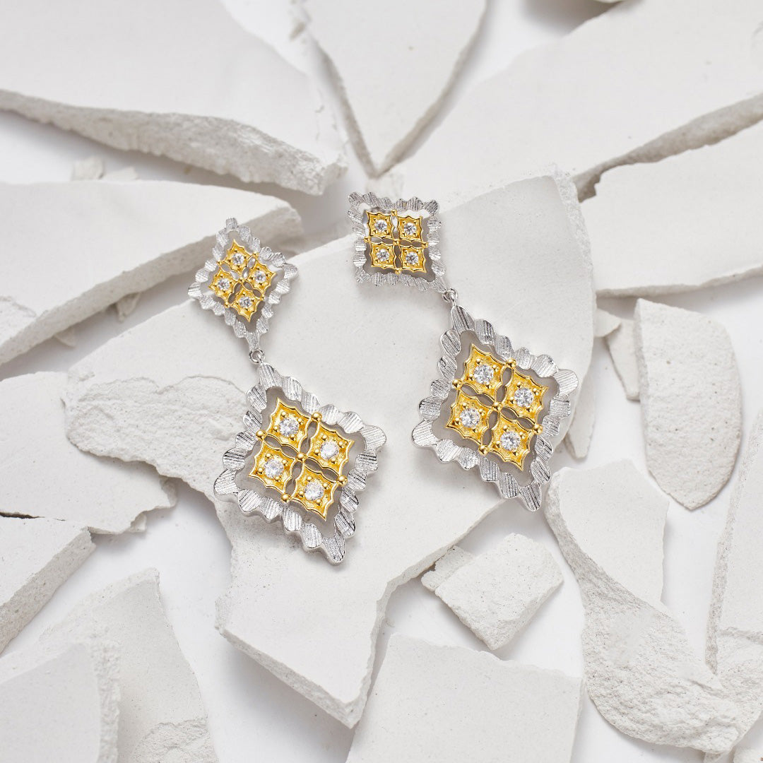 Boucles d'oreilles pendantes ajourées 5856