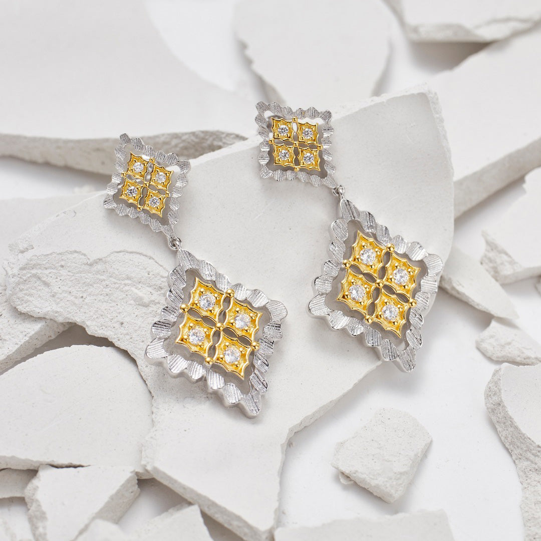 Boucles d'oreilles pendantes ajourées 5856