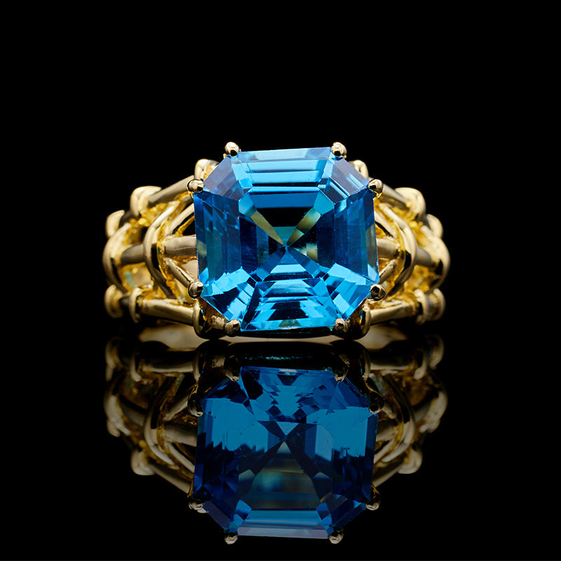 Bague topaze taille Asscher 5910