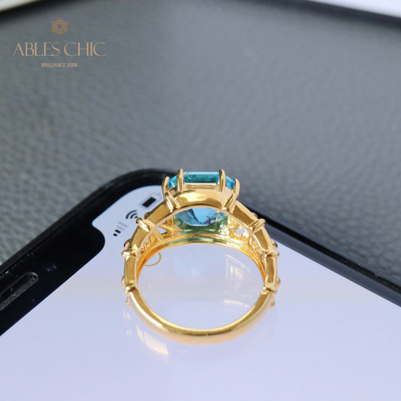 Bague topaze taille Asscher 5910