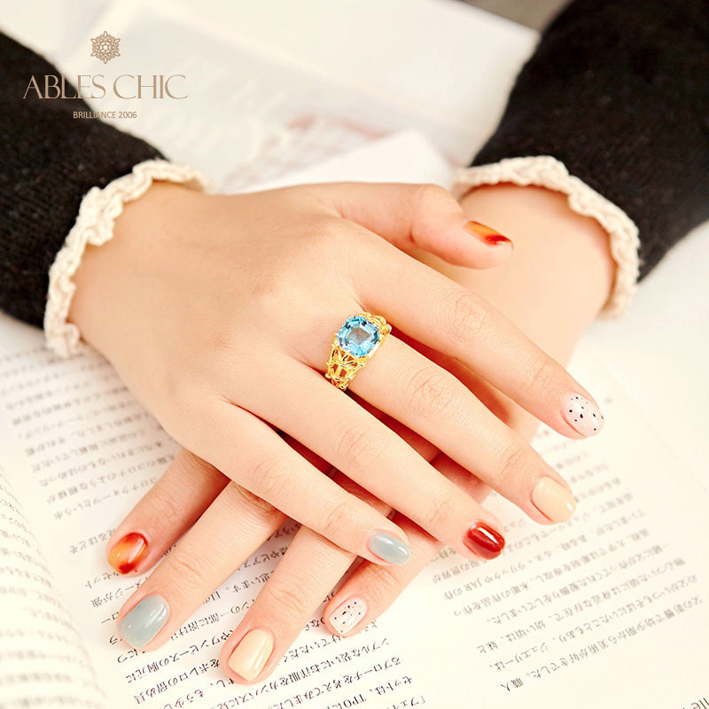 Bague topaze taille Asscher 5910