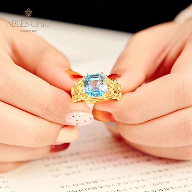 Bague topaze taille Asscher 5910