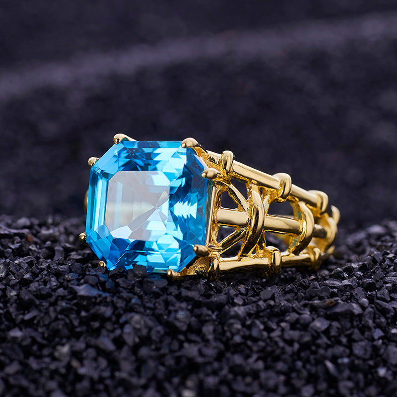 Bague topaze taille Asscher 5910