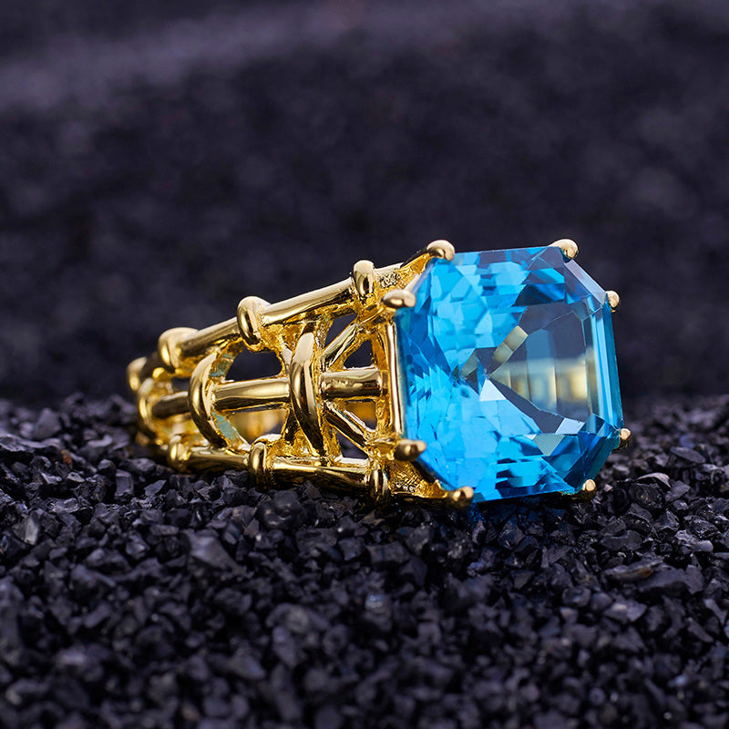 Bague topaze taille Asscher 5910