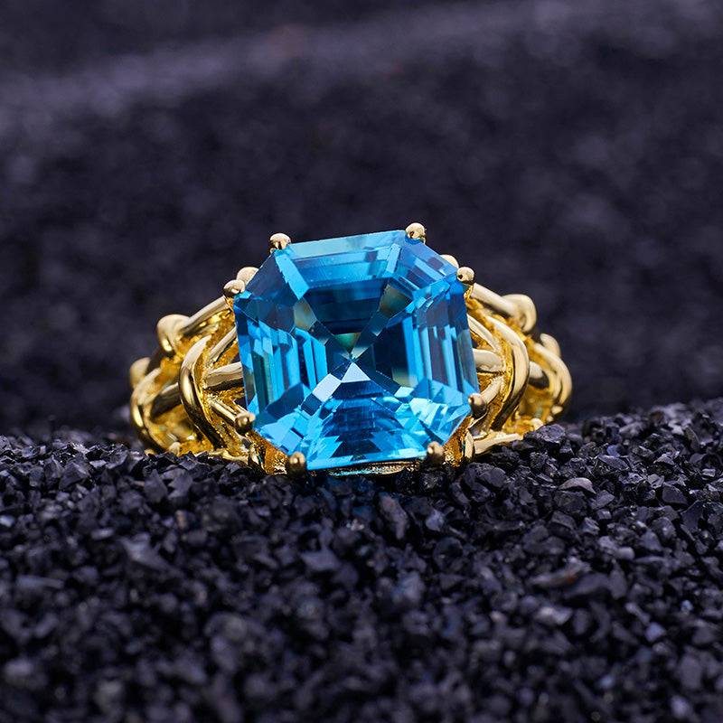 Bague topaze taille Asscher 5910