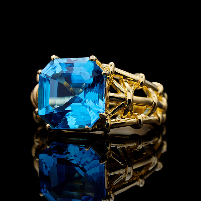 Bague topaze taille Asscher 5910