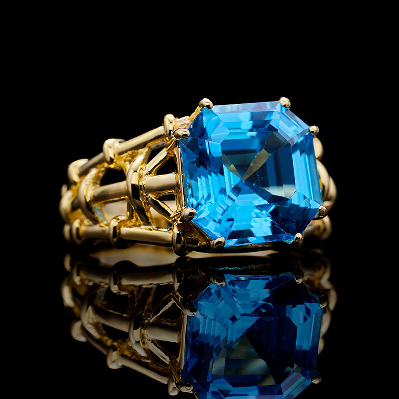 Bague topaze taille Asscher 5910