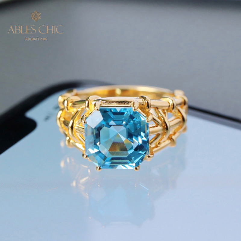 Bague topaze taille Asscher 5910