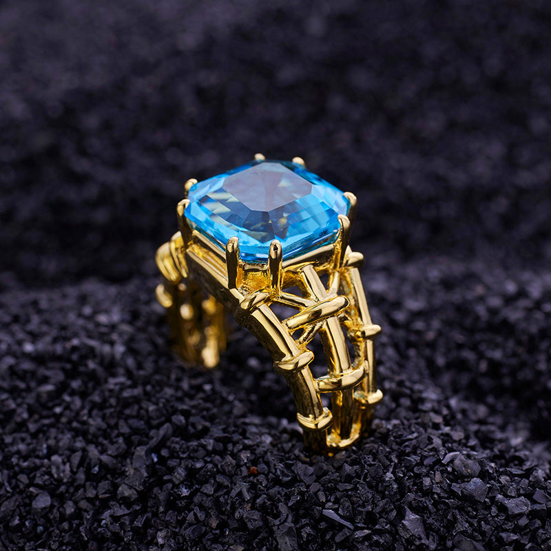 Bague topaze taille Asscher 5910