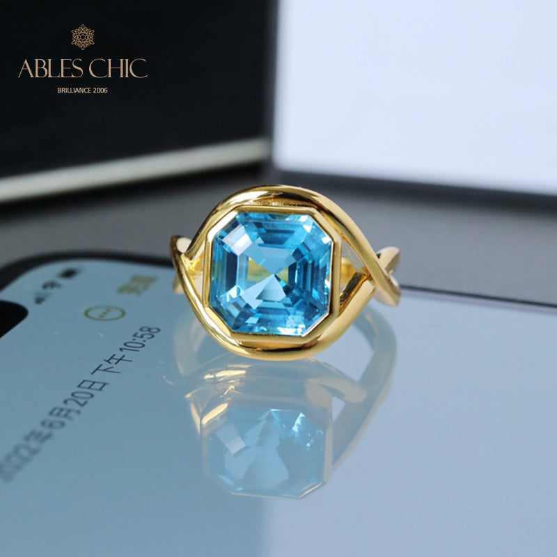 Bague Infini Topaze Bleue 5911
