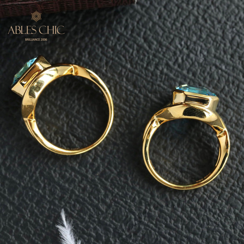 Bague Infini Topaze Bleue 5911