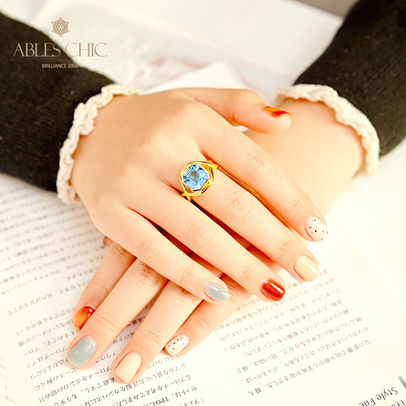 Bague Infini Topaze Bleue 5911