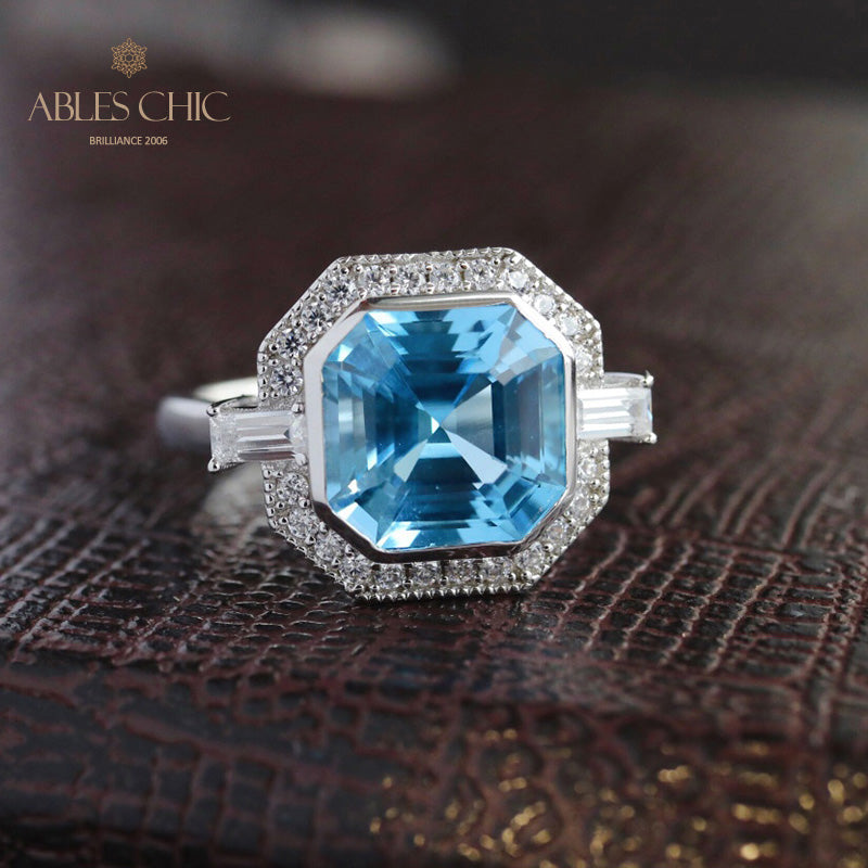 Bague pavée de topazes Asscher 5912
