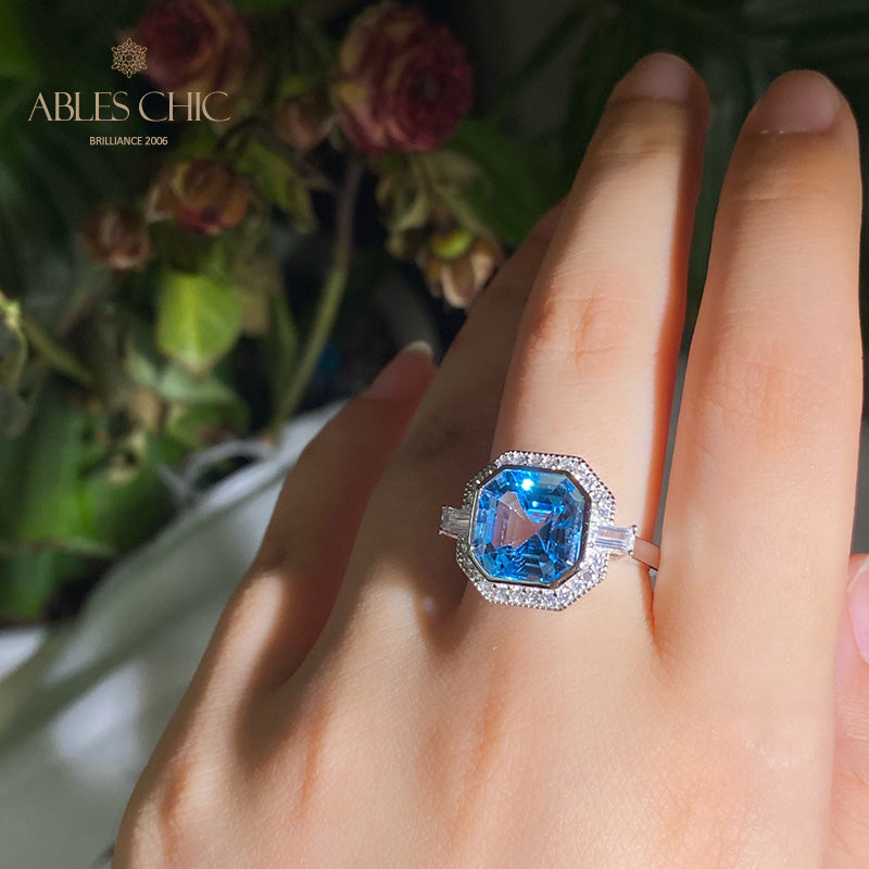 Bague pavée de topazes Asscher 5912