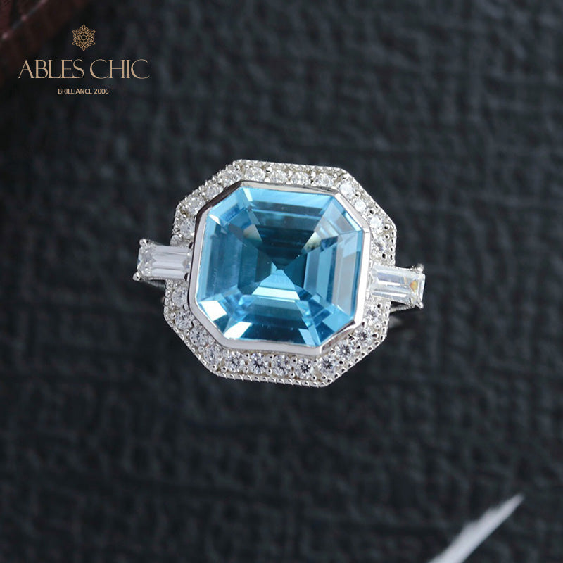 Bague pavée de topazes Asscher 5912