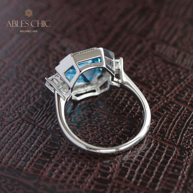 Bague pavée de topazes Asscher 5912