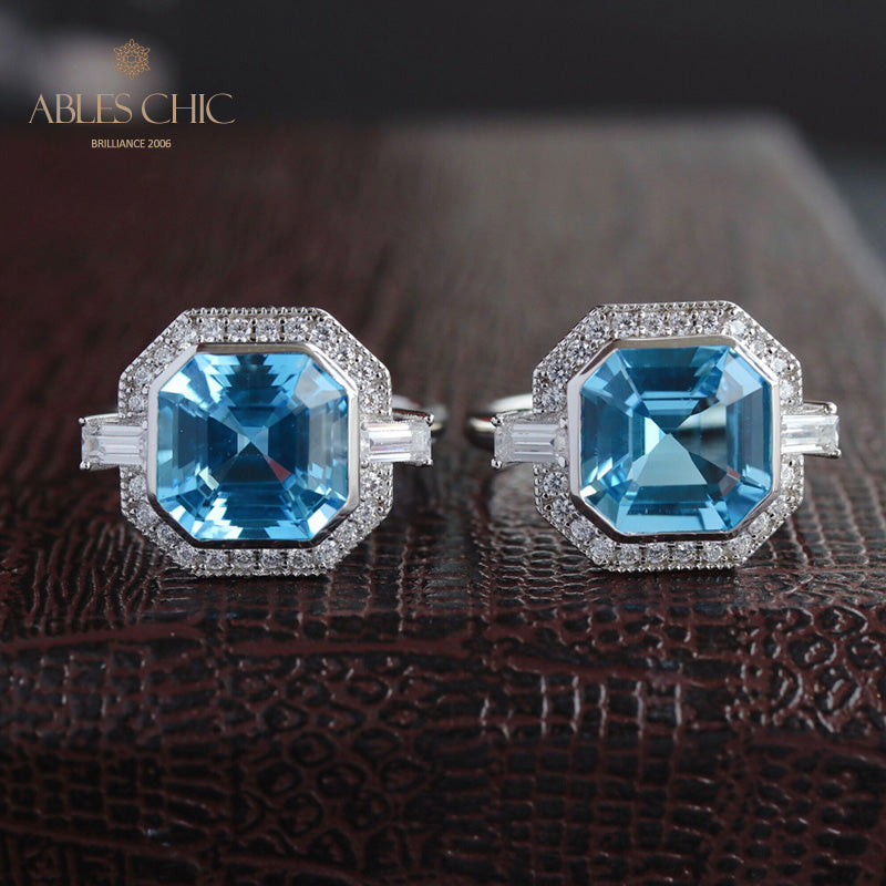 Bague pavée de topazes Asscher 5912