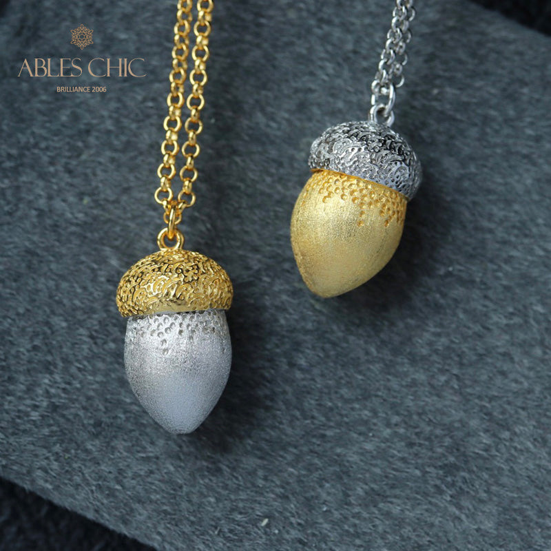 Collier bicolore pomme de pin mat 5962