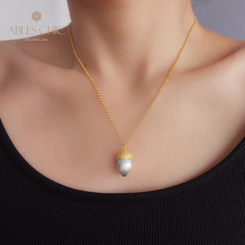 Collier bicolore pomme de pin mat 5962