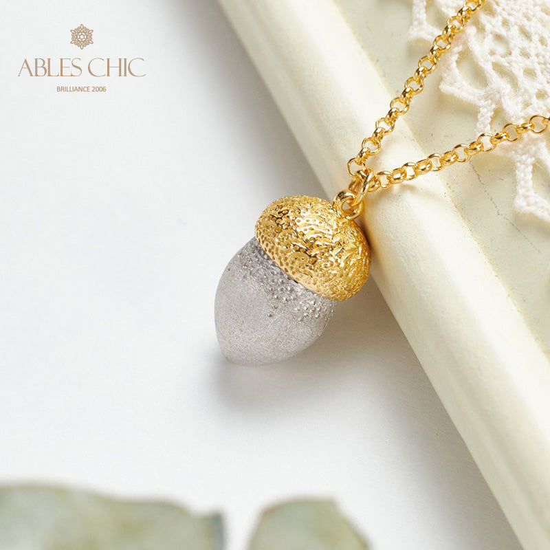Collier bicolore pomme de pin mat 5962