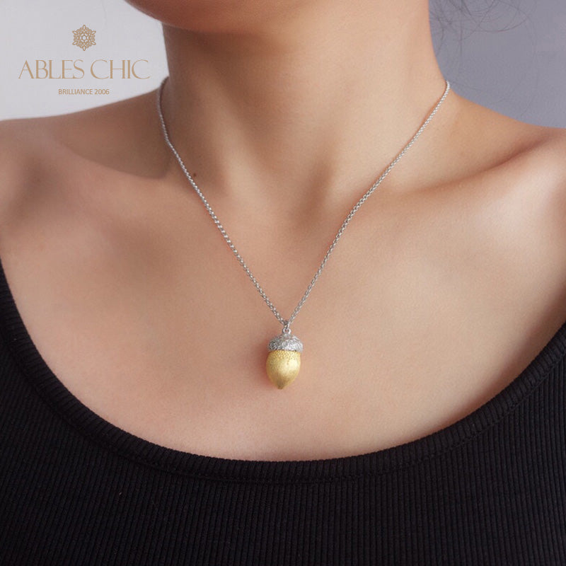 Collier bicolore pomme de pin mat 5962
