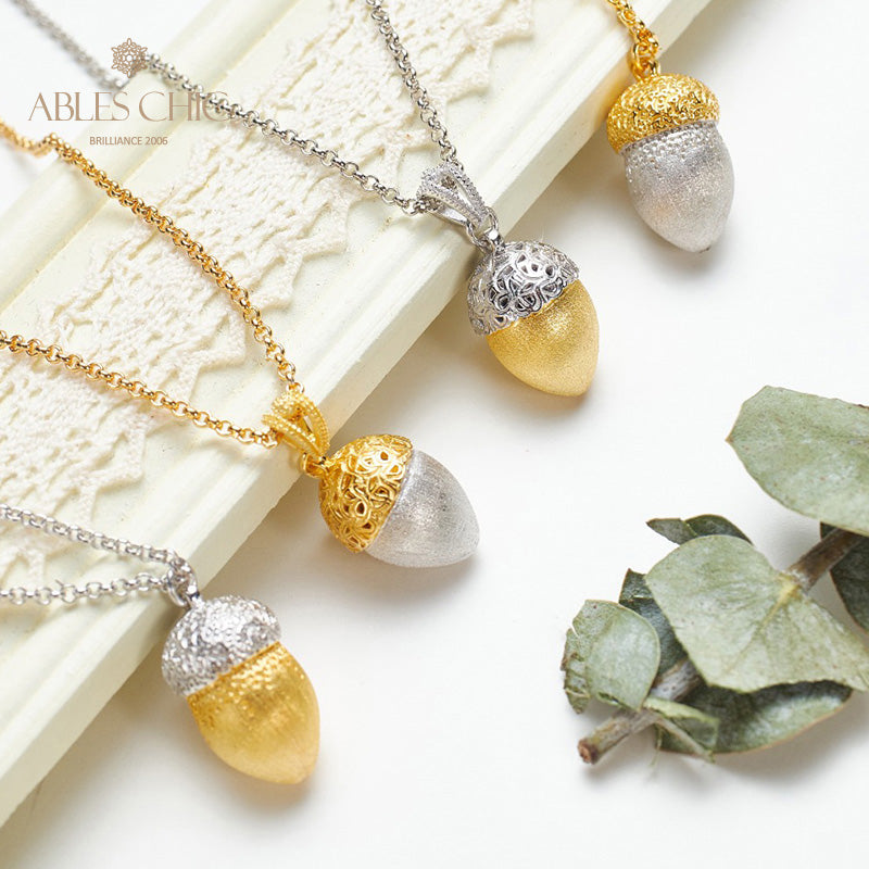 Collier bicolore pomme de pin mat 5962