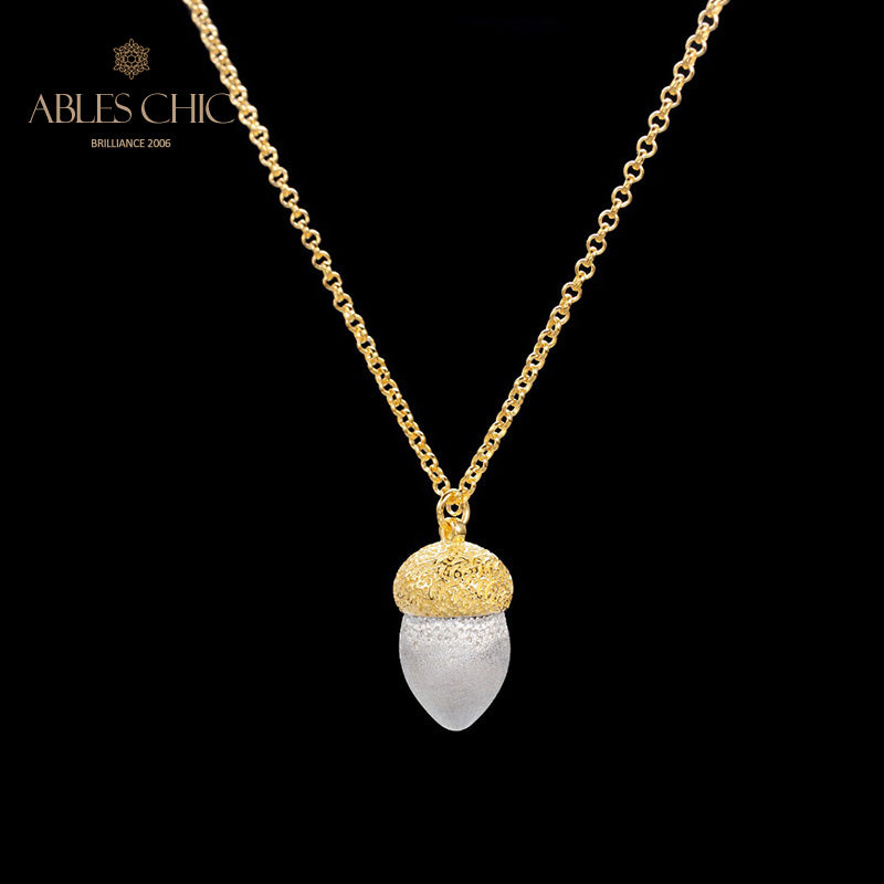 Collier bicolore pomme de pin mat 5962