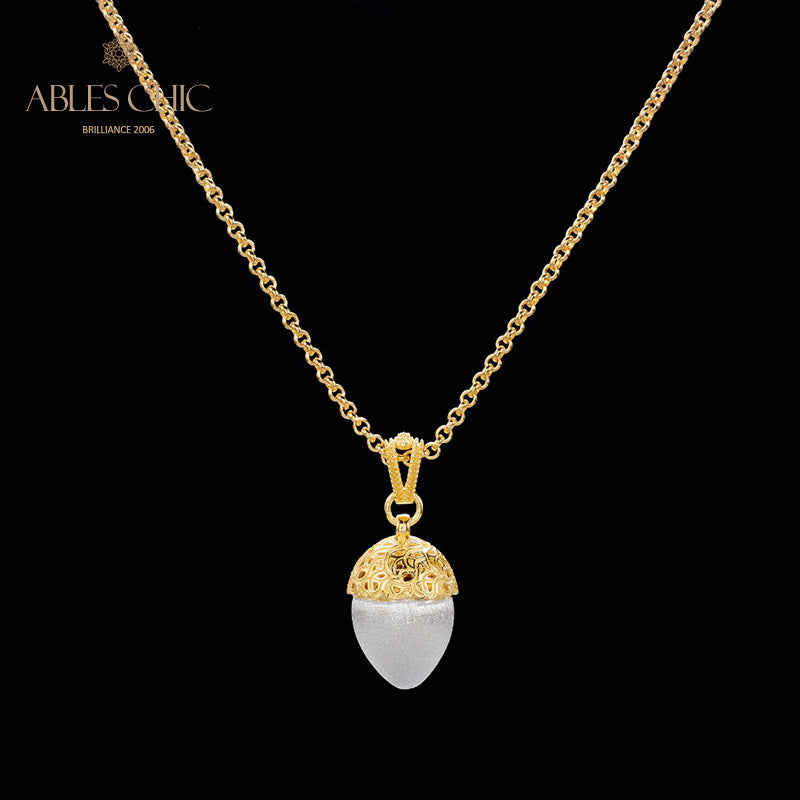 Collier bicolore pomme de pin mat 5962