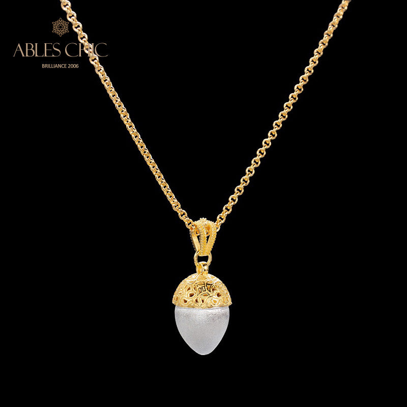 Collier bicolore pomme de pin mat 5962